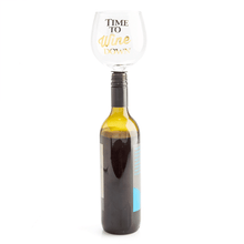 Load image into Gallery viewer, Time to Wine Down Tipple Topper Wine Glass
