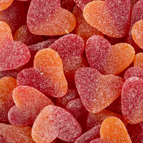 Peach Hearts (Orange/Red)