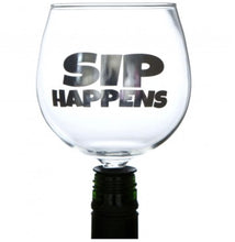 Load image into Gallery viewer, Sip Happens Tipple Topper Wine Glass
