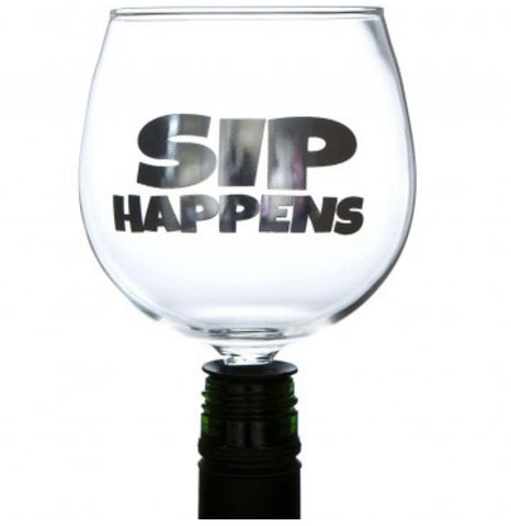 Sip Happens Tipple Topper Wine Glass